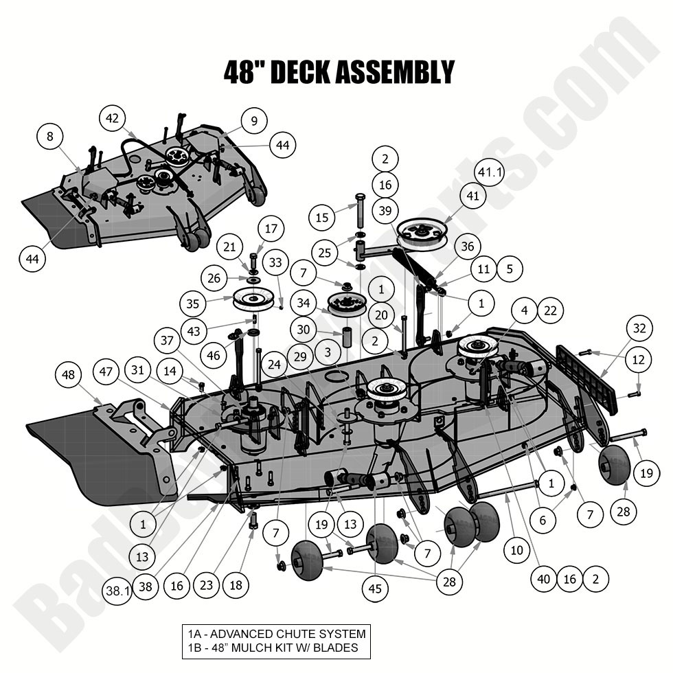 1987 - Bad Boy Mower Parts Lookup > 2019 > Revolt > 48\" Deck Assembly